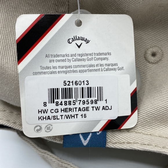 NWT Callaway Heritage Cream and Teal Blue Adjustable Golf Hat Cap - Picture 3 of 9